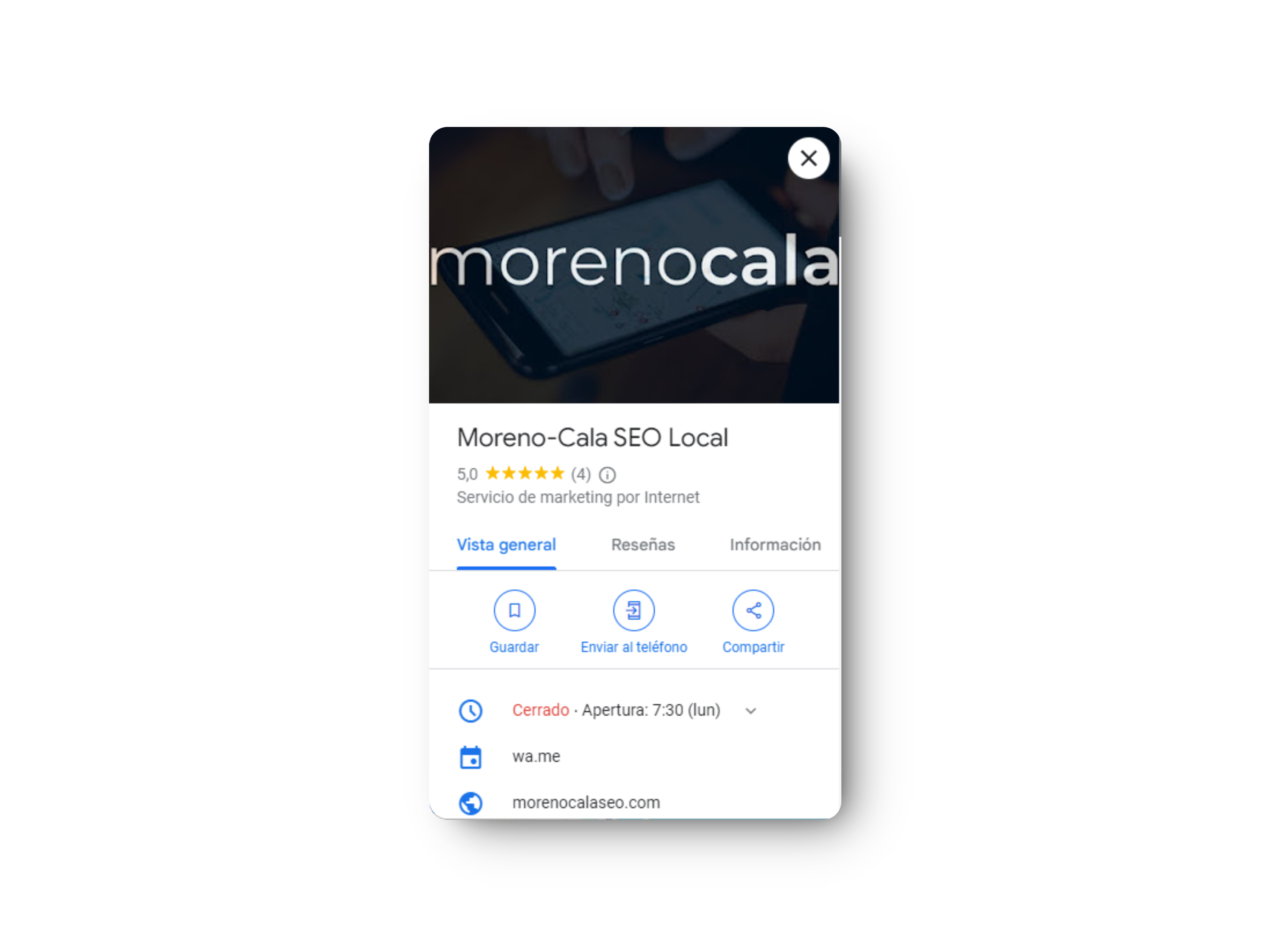 perfil google moreno cala seo local